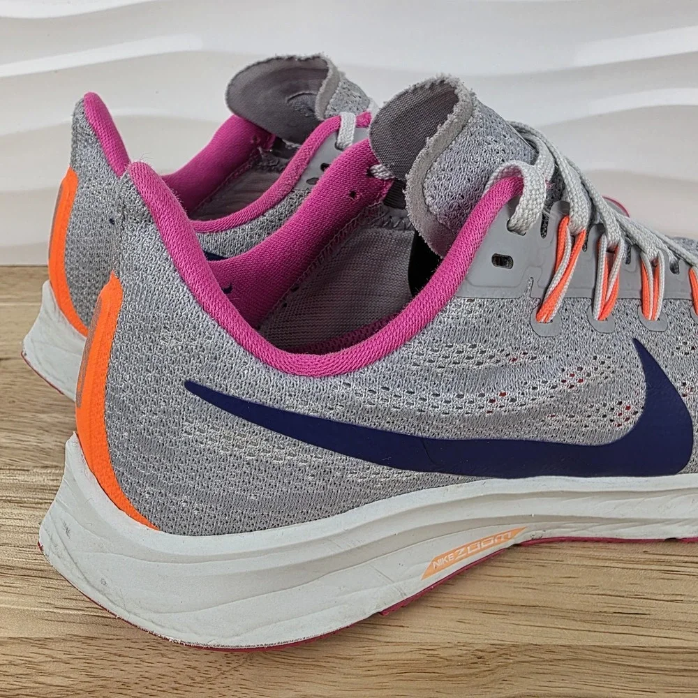 Nike‎ Air Zoom Pegasus 36 Womens 6.5 Wolf Grey Purple Running Shoes CK4473-001
